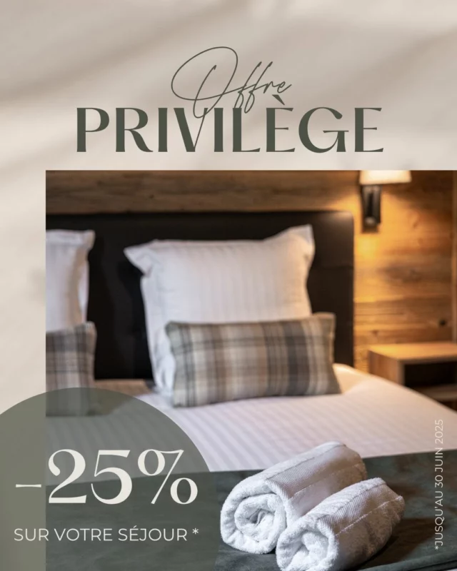 ✨ 𝐎𝐟𝐟𝐫𝐞 𝐏𝐑𝐈𝐕𝐈𝐋𝐄𝐆𝐄 -𝟐𝟓% 𝐬𝐮𝐫 𝐯𝐨𝐭𝐫𝐞 𝐬𝐞́𝐣𝐨𝐮𝐫 ✨
-----
Profitez de -𝟐𝟓% 𝐝𝐞 𝐫𝐞𝐦𝐢𝐬𝐞 sur 𝘁𝗼𝘂𝘀 𝗹𝗲𝘀 𝘀𝗲́𝗷𝗼𝘂𝗿𝘀 𝗮̀ 𝗹’𝗵𝗼̂𝘁𝗲𝗹 𝗲𝘁 𝗱𝗮𝗻𝘀 𝗻𝗼𝘀 𝗹𝗼𝗱𝗴𝗲𝘀/𝗰𝗮𝗯𝗮𝗻𝗲𝘀 jusqu’au 30 juin !
Pour un week-end romantique, une escapade nature ou une pause bien-être à deux pas du 𝗹𝗮𝗰 𝗱'𝗔𝗶𝗴𝘂𝗲𝗯𝗲𝗹𝗲𝘁𝘁𝗲, c’est le moment idéal pour découvrir ou re-découvrir notre domaine 🌿
✨ Confort, calme et dépaysement vous attendent.
ℹ️ Offre valable pour tous les séjours jusqu’au 30 juin 2025.
📆  Réservations en ligne sur 𝘄𝘄𝘄.𝗹𝗲𝘀𝗹𝗼𝗱𝗴𝗲𝘀𝗱𝘂𝗹𝗮𝗰.𝗰𝗼𝗺
.
.
.
#leslodgesdulac #OffreSpéciale #HôtelDeCharme #LodgeNature #Escapade #aiguebelette #aiguebelettelelac #saintalbandemontbel